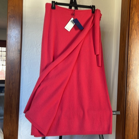 Polo by Ralph Lauren Cashmere Faux Wrap Sweater Skirt Size L, NWT - Picture 3 of 9